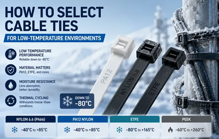 How to Select Cable Ties for Low-Temperature Environments – What Works at -40°C