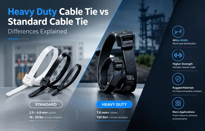 Heavy Duty Cable Tie vs Standard Cable Tie: Differences Explained