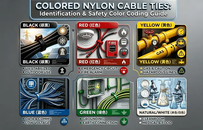 Colored Nylon Cable Ties: What Do Different Colors Mean for Identification and Safety?